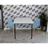 Conjunto de Mesa Dobrável Retrátil 1,40 Branco/Noronha + 2 Cadeiras Eiffel - Azul Claro - 2