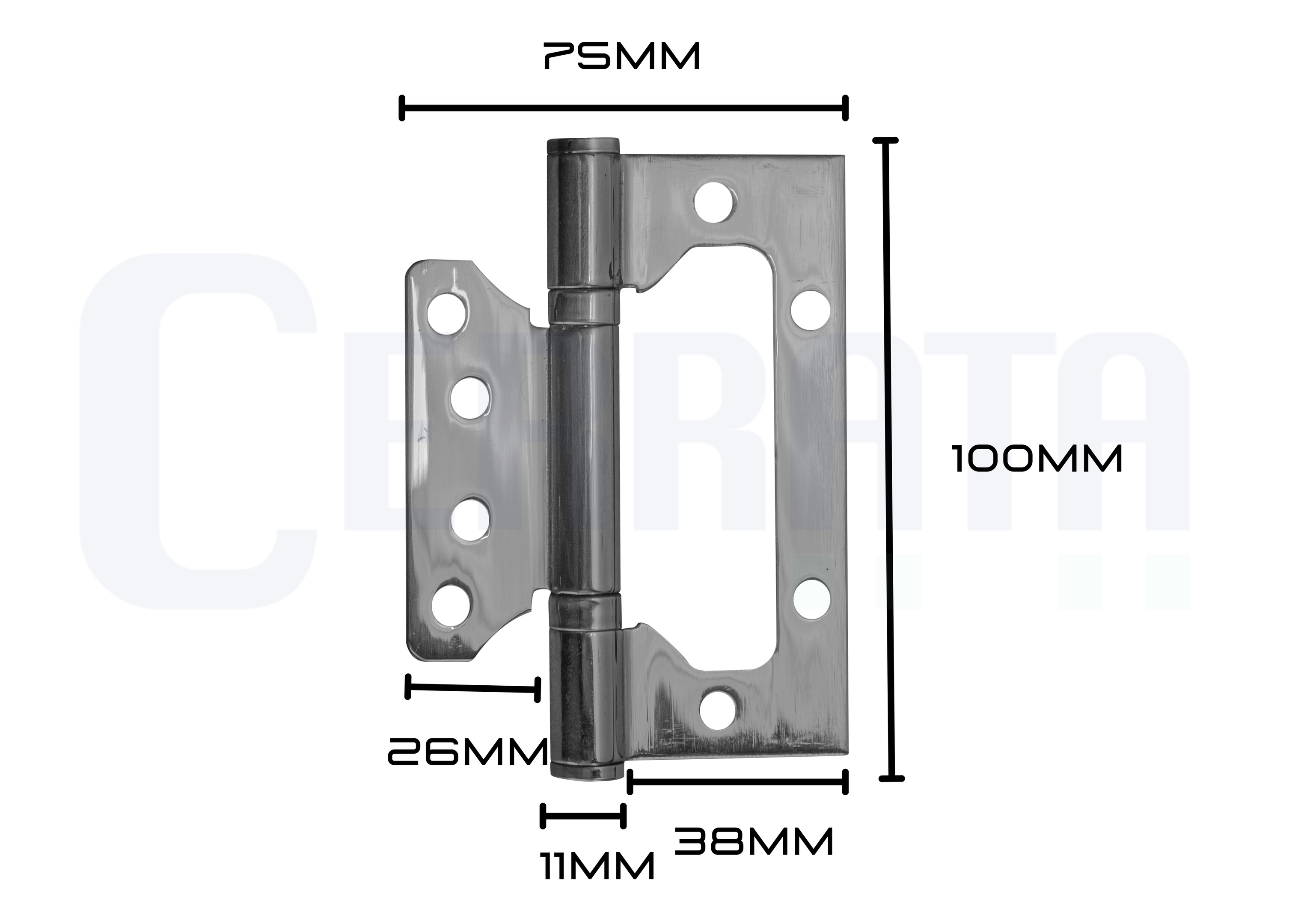 Dobradiça de Encaixe 4x3x2 Preto Inox Escovado - Cerrata - 3