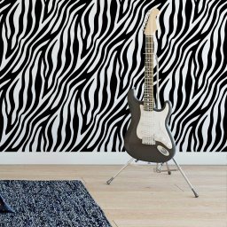 Papel de Parede Decorativo Temático Zebra Preto Branco 2,5m - 2