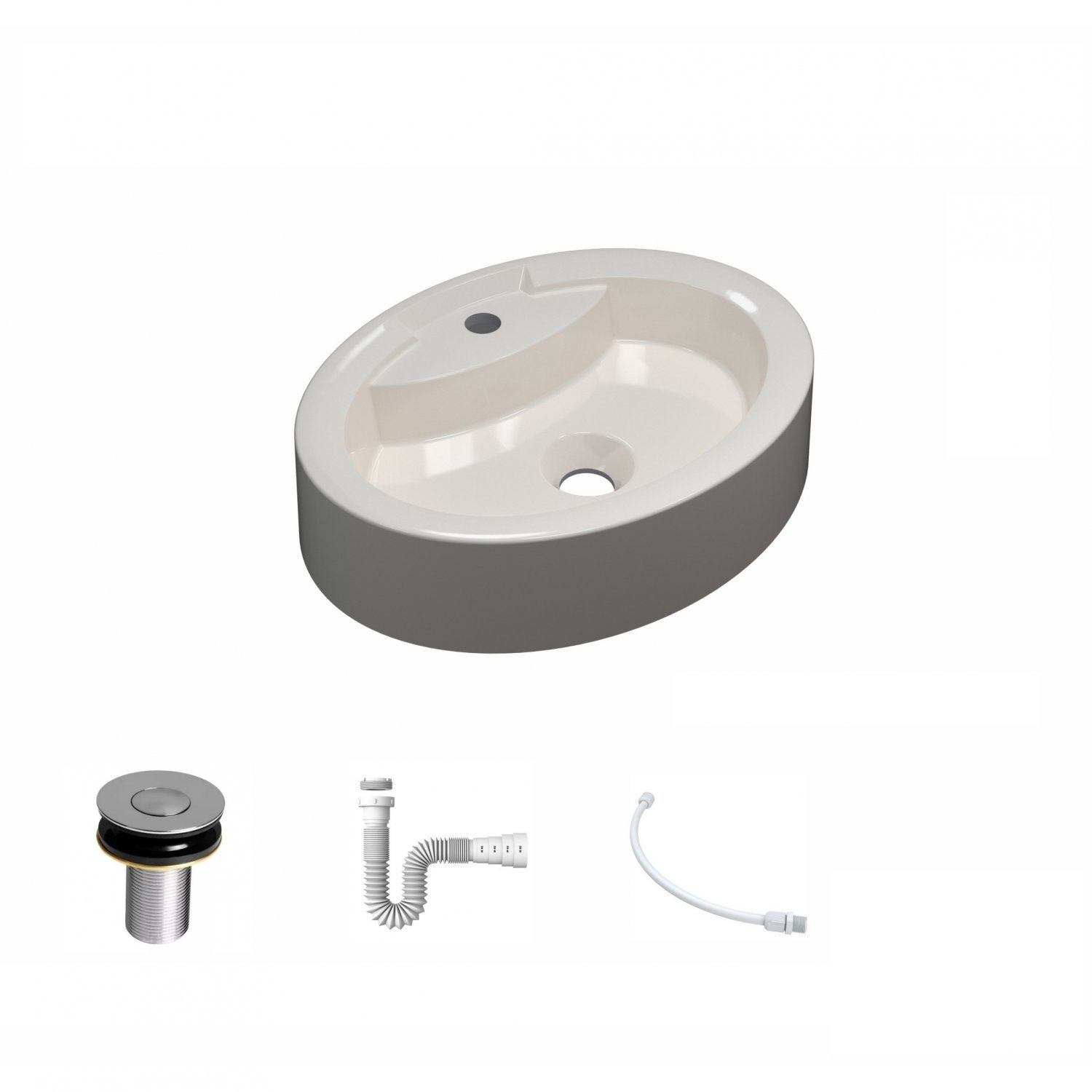 Kit Cuba Ov43 com Válvula Click 1 Polegada B e Sifão Pvc e Flexível Compace - 2