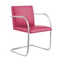 Ver imagem 2 de Kit 4 Cadeiras Brno para Escritório Couro Sintético Rosa Tubular Cromada