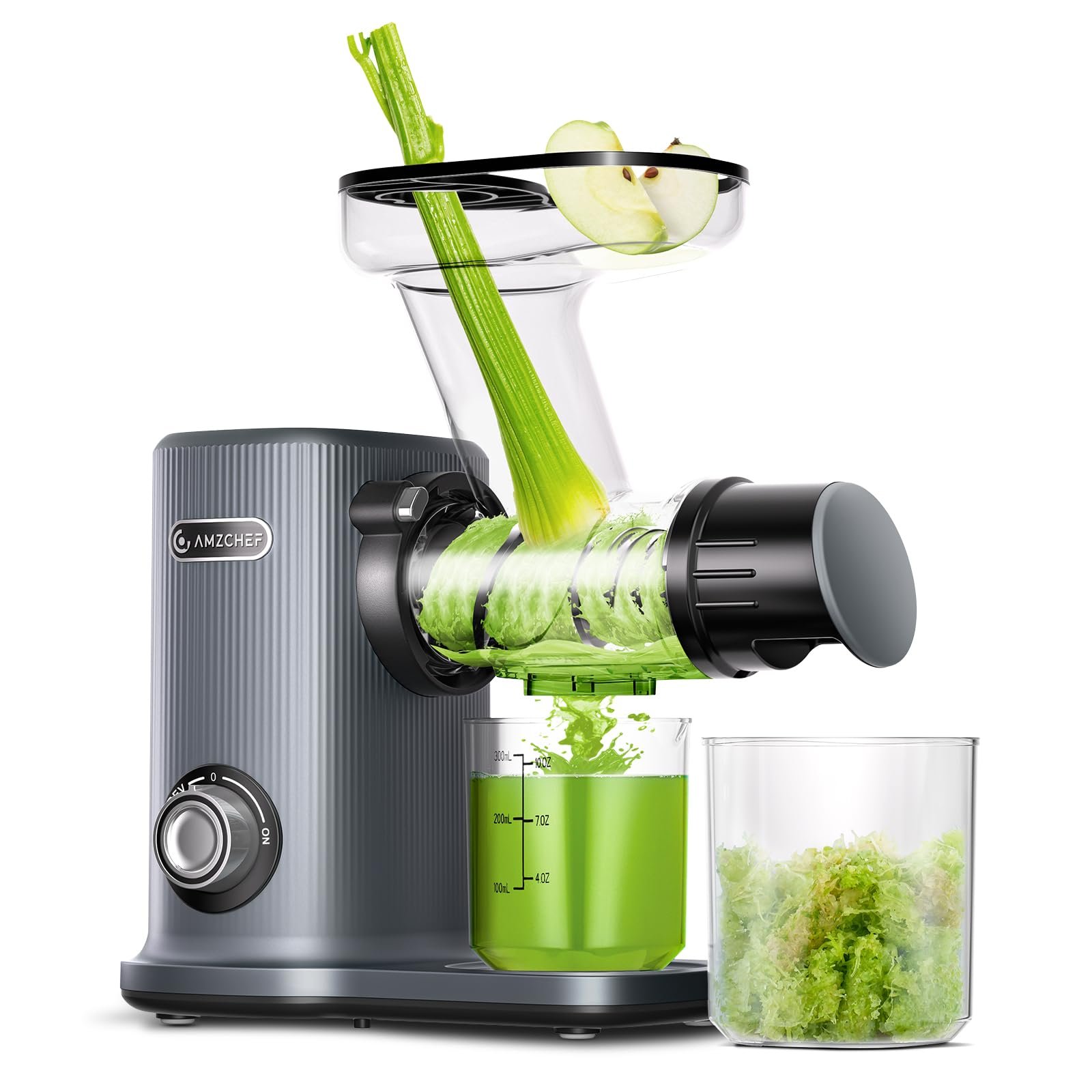 Amzchef Juicer Centrífuga com Triturador Espiral, Motor Silencioso (pálido) - 2