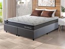 Ver imagem 1 de Conjunto Cama Box Super King c/ Molas Ensacadas Benton Cinza 193x203x71