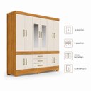 Ver imagem 4 de Guarda-Roupa Casal 10 Portas 3 Gavetas com Espelho Murano Cinamomo / Off White Demóbile