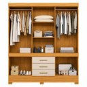 Ver imagem 3 de Guarda-Roupa Casal 10 Portas 3 Gavetas com Espelho Murano Cinamomo / Off White Demóbile