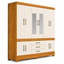 Ver imagem 2 de Guarda-Roupa Casal 10 Portas 3 Gavetas com Espelho Murano Cinamomo / Off White Demóbile
