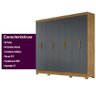 Guarda Roupa Casal 8 portas 4 gavetas Freijo / Cinza Diplomata - Moval - 5