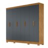 Guarda Roupa Casal 8 portas 4 gavetas Freijo / Cinza Diplomata - Moval - 7