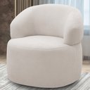 Ver imagem 2 de Kit 2 Poltronas Giratórias Sala de Estar Living Orgânico Carmen F04 Bouclê Cru - Lyam Decor