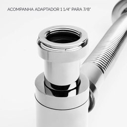 Sifão Metálico Flexível com Copo para Banheiro Line Cromado - 3