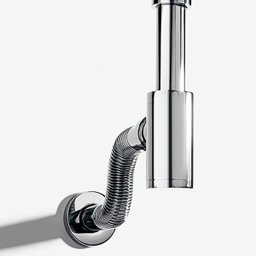 Sifão Metálico Flexível com Copo para Banheiro Line Cromado - 5