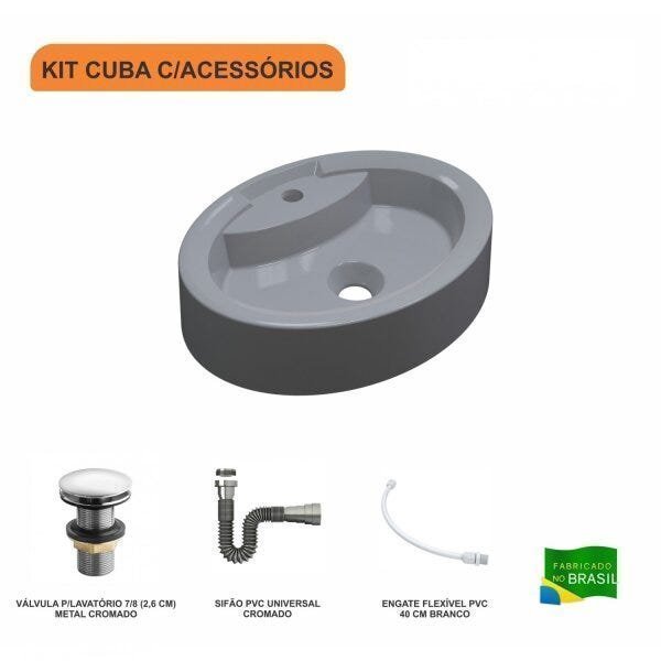 Kit Cuba OV43 com Válvula Click 1 Polegada G e Sifão Cromado e Flexível Compace - 3