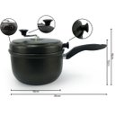 Ver imagem 3 de Kit Panela Pipoqueira de Alumínio Antiaderente 3,6L + Panela Banho Maria 4 Peças