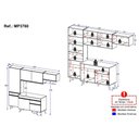 Ver imagem 3 de Armário Cozinha Modulada Compacta 252cm com Balcão Veneza Multimóveis Mp3760 Preto/dourado