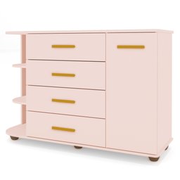 Cômoda Infantil com Cantoneira e 4 Gavetas 100% Mdf New Lorena Rosê - Phoenix Phoenix Baby - 10