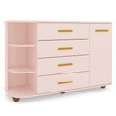 Ver imagem 1 de Cômoda Infantil com Cantoneira e 4 Gavetas 100% Mdf New Lorena Rosê - Phoenix Phoenix Baby