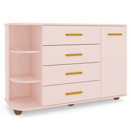 Cômoda Infantil com Cantoneira e 4 Gavetas 100% Mdf New Lorena Rosê - Phoenix Phoenix Baby - 1