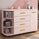 Ver imagem 2 de Cômoda Infantil com Cantoneira e 4 Gavetas 100% Mdf New Lorena Rosê - Phoenix Phoenix Baby