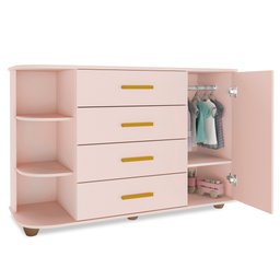 Cômoda Infantil com Cantoneira e 4 Gavetas 100% Mdf New Lorena Rosê - Phoenix Phoenix Baby - 7