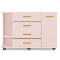 Cômoda Infantil com Cantoneira e 4 Gavetas 100% Mdf New Lorena Rosê - Phoenix Phoenix Baby - 6