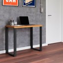 Ver imagem 1 de Mesa para Escritório Estilo Industrial F11 em Mdf Freijó Preto Fosco Dalla Costa