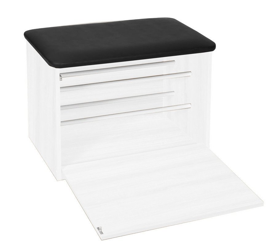 Sapateira Puff Baú Organizador de Calçados 65cm Branco Móbile - 2