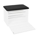 Ver imagem 2 de Sapateira Puff Baú Organizador de Calçados 65cm Branco Móbile