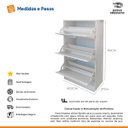 Ver imagem 3 de Sapateira Vertical Branca 3 Portas Basculantes 20 Pares Compacta Moderna