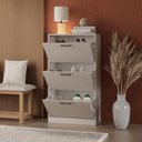 Ver mais imagens de Sapateira Vertical Branca 3 Portas Basculantes 20 Pares Compacta Moderna
