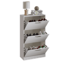 Ver imagem 5 de Sapateira Vertical Branca 3 Portas Basculantes 20 Pares Compacta Moderna