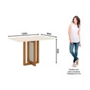 Ver imagem 2 de Sala de Jantar Completa Natalí C- Tampo Madeirado C- Vidro Reto 120x80cm e 4 Cadeiras Milla Nature-