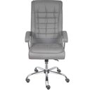 Ver imagem 2 de Cadeira Office Luxo em Courino Cinza com Base Rodizio Cromada - 74391