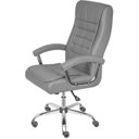 Ver imagem 1 de Cadeira Office Luxo em Courino Cinza com Base Rodizio Cromada - 74391