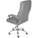 Ver imagem 3 de Cadeira Office Luxo em Courino Cinza com Base Rodizio Cromada - 74391