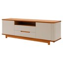 Ver imagem 1 de Rack Bancada para TV 70 pol 2 Portas 180 cm Cedro Off White Dcasa