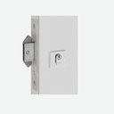 Ver imagem 1 de Fechadura Porta de Correr Haga Externa Inox Cromado Roseta Quadrada 4600