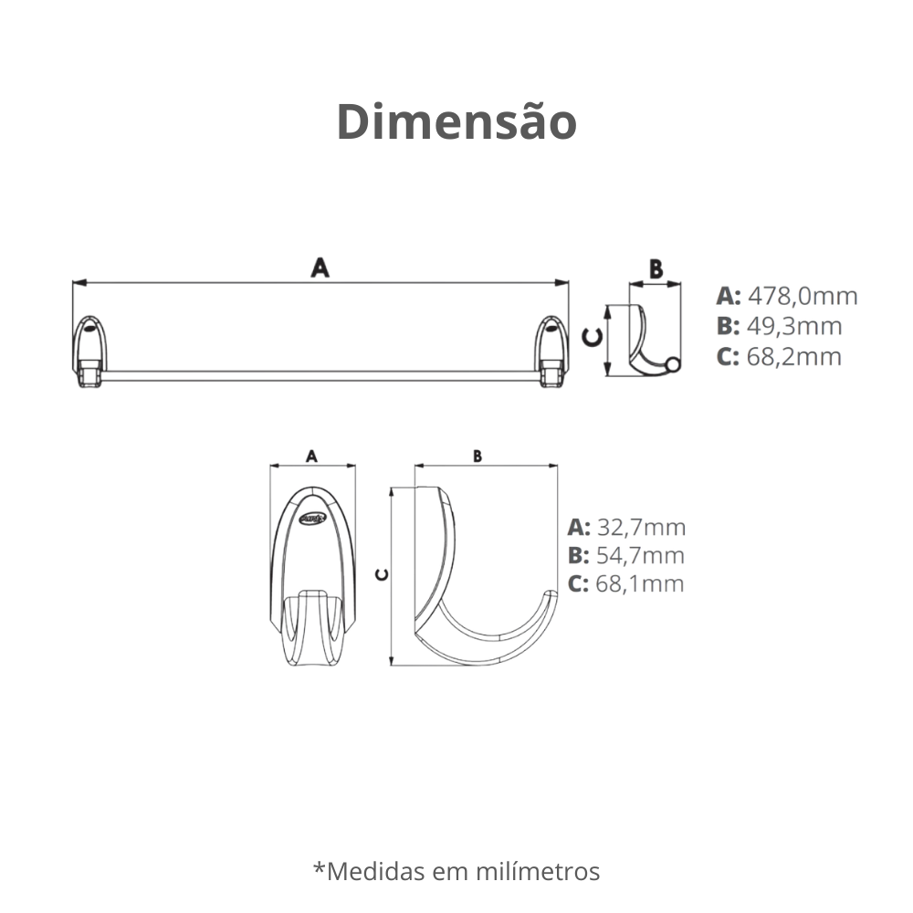 Kit Acessórios para Banheiro 5 Peças Linha Delicato Cor Cinza e Cromado Durín - 3