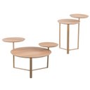 Ver imagem 1 de Kit Mesa de Centro e Mesa Lateral para Sala Pés Metálicos Dari A03 Hanover Dourado - Lyam Decor