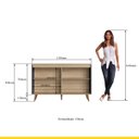 Ver imagem 3 de Aparador para Sala 135 X 85 Cm Retrô Mdp Preto