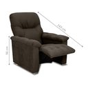 Ver imagem 3 de Poltrona Reclinável Verona Veludo Maserati Marrom 83x143cm para Sala e Descanso