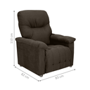 Ver imagem 2 de Poltrona Reclinável Verona Veludo Maserati Marrom 83x143cm para Sala e Descanso
