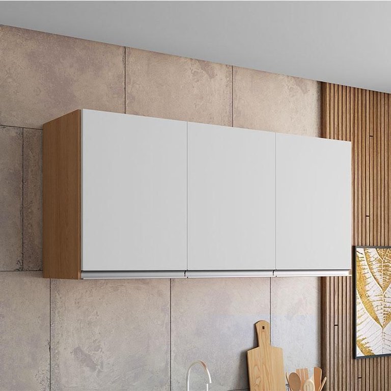 Armário Aéreo para Cozinha Ambiente Andréia 3 Portas 120cm Ajl Armário Aéreo para Cozinha Ambiente Andréia 3 Portas 120cm Ajl