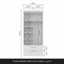 Ver imagem 3 de Guarda Roupa Infantil 4 Pts 2 Gav com Escrivaninha Joy Bco/rosa - M.a Branco/rosa