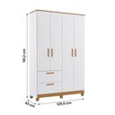 Ver imagem 4 de Guarda Roupa Infantil Roupeiro Jujuba 4 Portas 2 Gavetas MDF Branco Loja Doce Lar 129.6cm