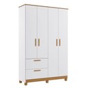 Ver imagem 1 de Guarda Roupa Infantil Roupeiro Jujuba 4 Portas 2 Gavetas MDF Branco Loja Doce Lar 129.6cm