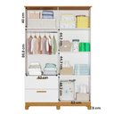 Ver imagem 3 de Guarda Roupa Infantil Roupeiro Jujuba 4 Portas 2 Gavetas MDF Branco Loja Doce Lar 129.6cm