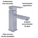Ver imagem 4 de Torneira Acqua Metais Quadra 202 Banheiro Inox Monocomando
