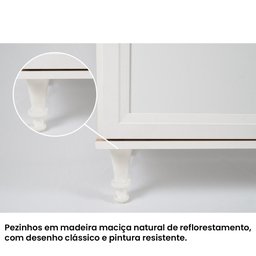 Aparador Buffet Ditália 2 Gavetas 2 Portas R-629 Cor:Branco - 7