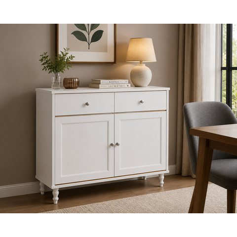 Aparador Buffet Ditália 2 Gavetas 2 Portas R-629 Cor:Branco