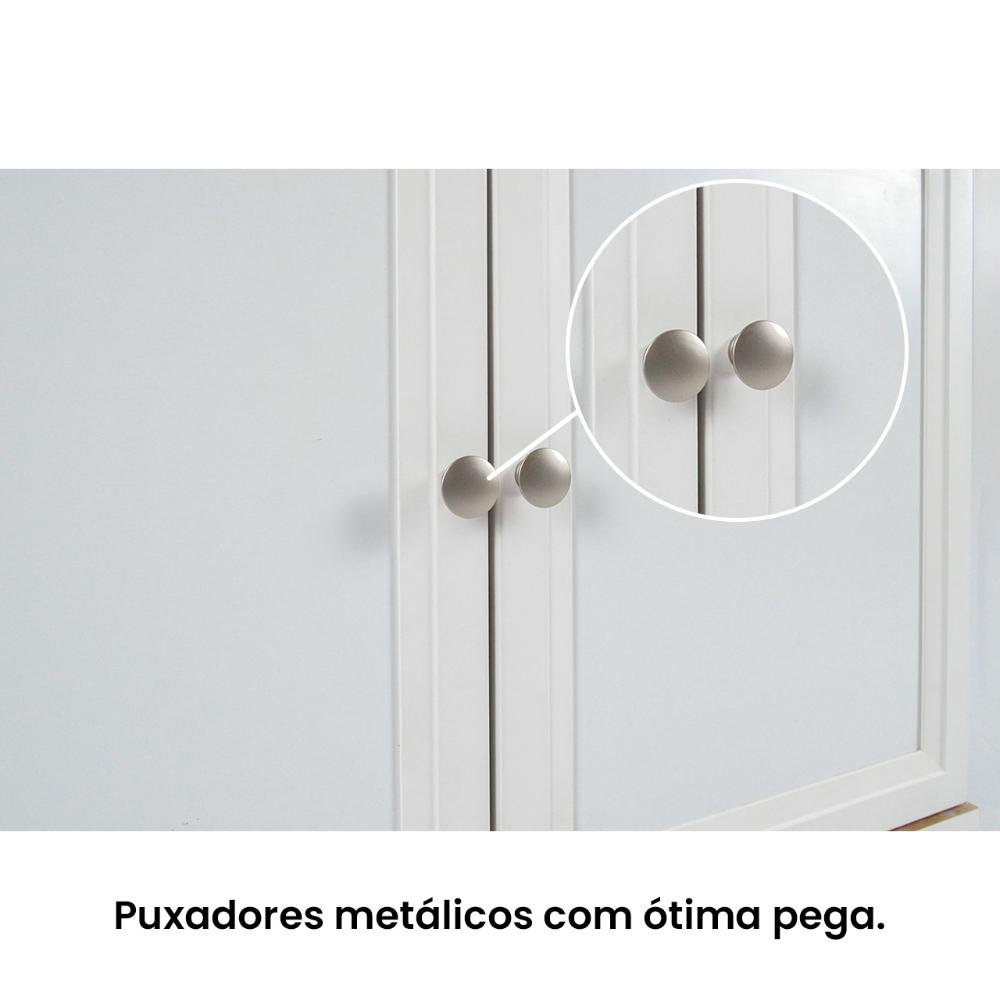 Aparador Buffet Ditália 2 Gavetas 2 Portas R-629 Cor:Branco - 8